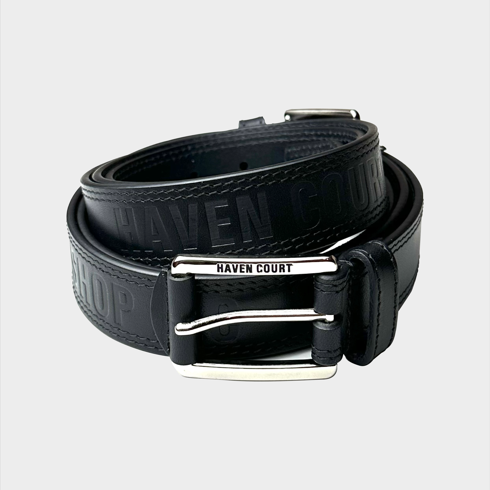 Debossed Leather Belt