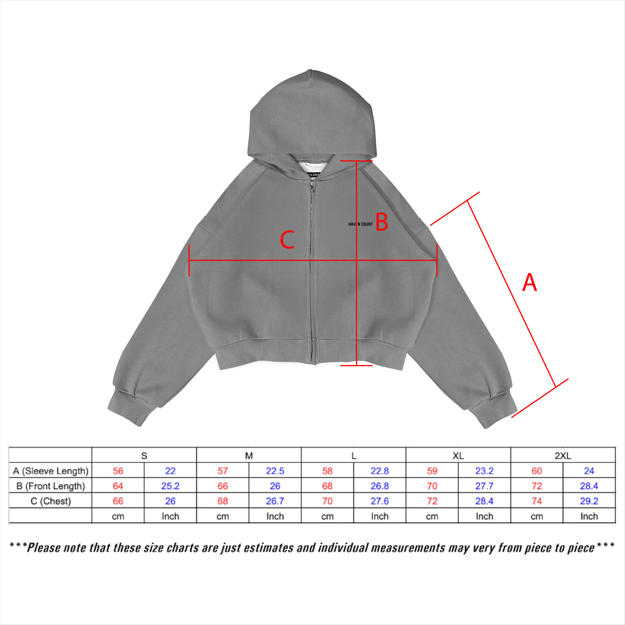 Zip Up V4 Bonded Hoodie (logo) by – HAVEN COURT Zip Up V4 Bonded Hoodie (logo) by – HAVEN COURT