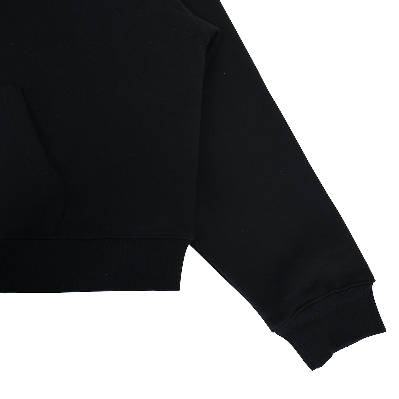 Black Boxy Fleece Hoodie V1