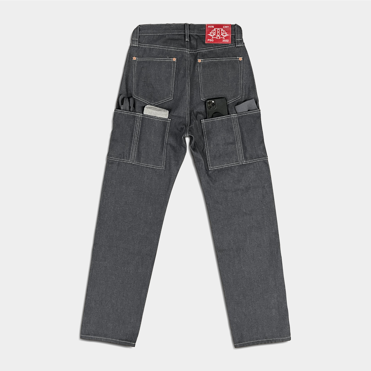 Quad Cargo Denim GRAY - 14oz