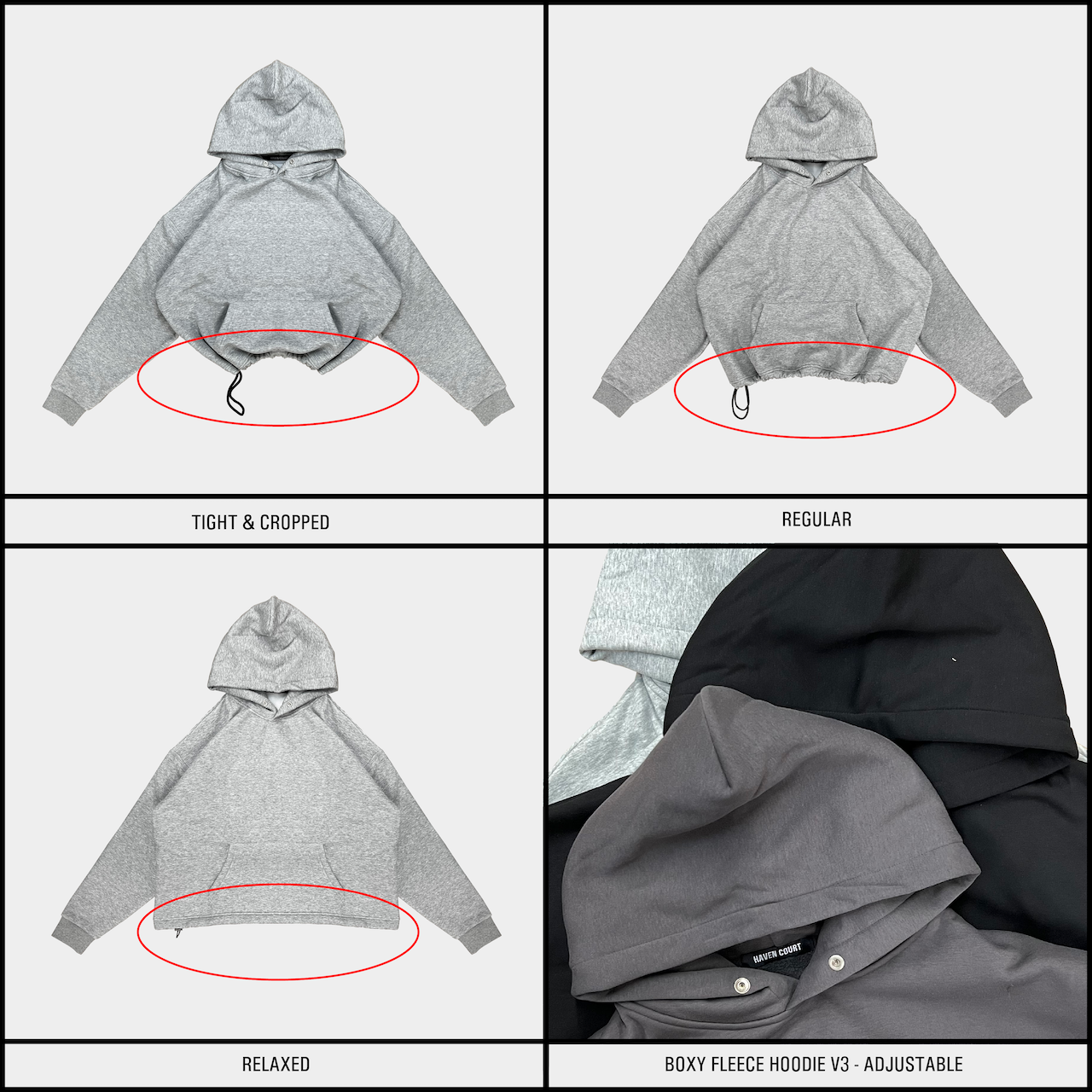 Boxy Fleece Hoodie V3 - (Adjustable)